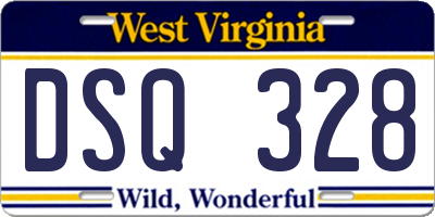 WV license plate DSQ328