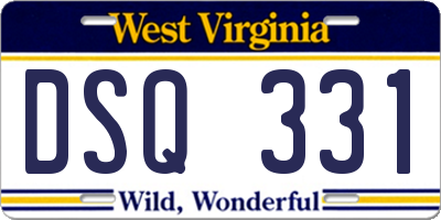 WV license plate DSQ331