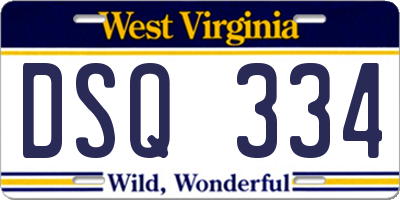 WV license plate DSQ334