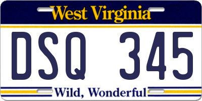 WV license plate DSQ345