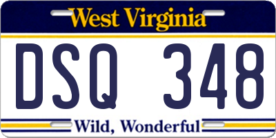 WV license plate DSQ348