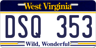 WV license plate DSQ353