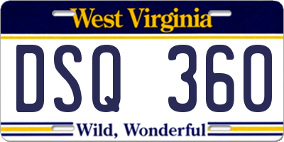 WV license plate DSQ360