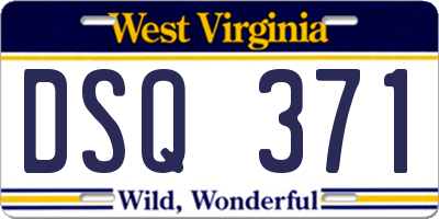 WV license plate DSQ371
