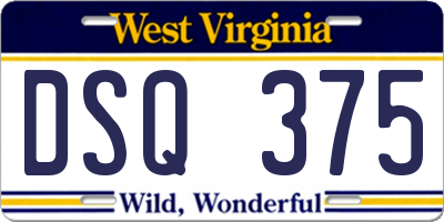 WV license plate DSQ375