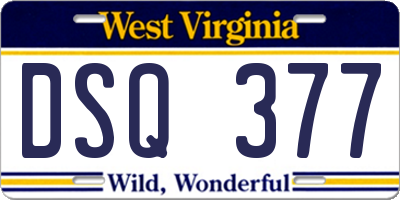WV license plate DSQ377