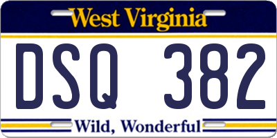 WV license plate DSQ382
