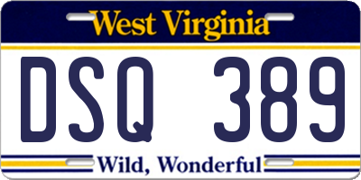 WV license plate DSQ389