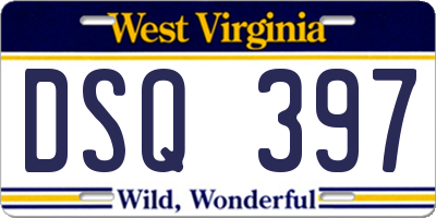 WV license plate DSQ397