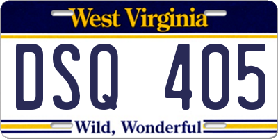 WV license plate DSQ405