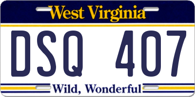 WV license plate DSQ407