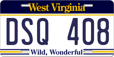WV license plate DSQ408