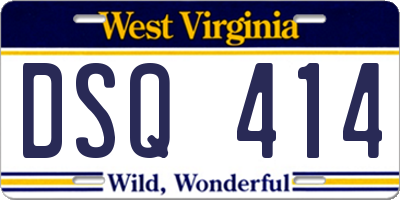 WV license plate DSQ414