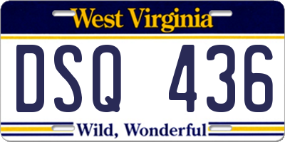 WV license plate DSQ436