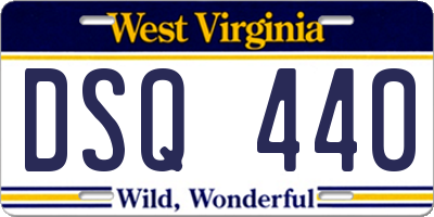 WV license plate DSQ440