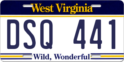WV license plate DSQ441