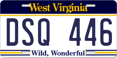 WV license plate DSQ446