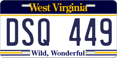 WV license plate DSQ449