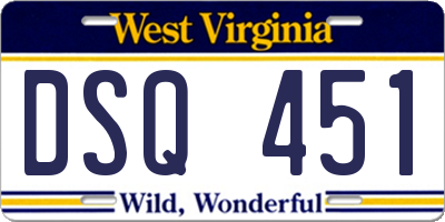 WV license plate DSQ451