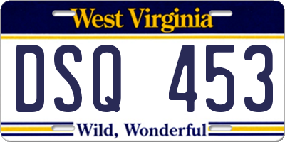 WV license plate DSQ453