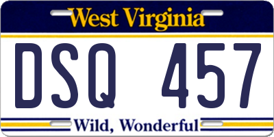 WV license plate DSQ457