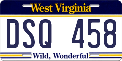 WV license plate DSQ458
