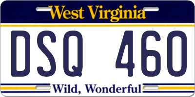 WV license plate DSQ460