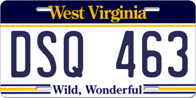 WV license plate DSQ463
