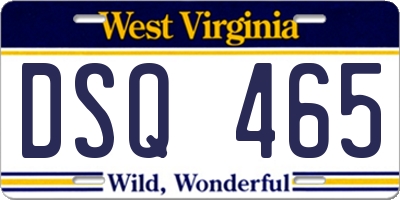 WV license plate DSQ465
