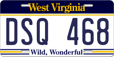 WV license plate DSQ468