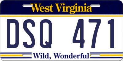 WV license plate DSQ471