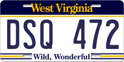 WV license plate DSQ472