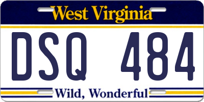 WV license plate DSQ484
