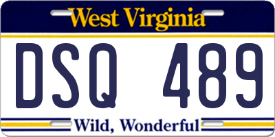 WV license plate DSQ489