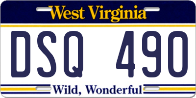 WV license plate DSQ490