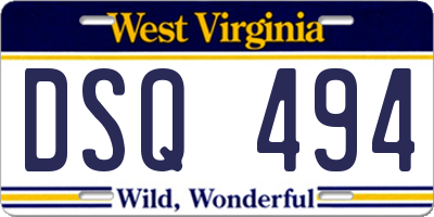 WV license plate DSQ494