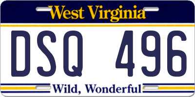 WV license plate DSQ496