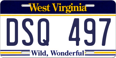 WV license plate DSQ497