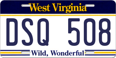 WV license plate DSQ508