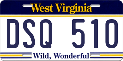 WV license plate DSQ510