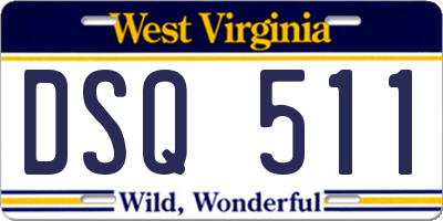 WV license plate DSQ511