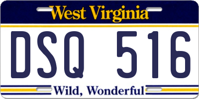 WV license plate DSQ516