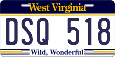 WV license plate DSQ518