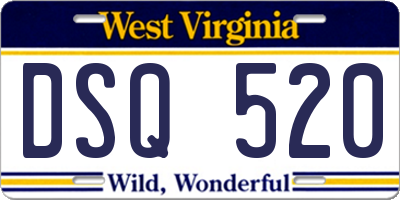 WV license plate DSQ520