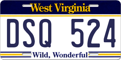 WV license plate DSQ524