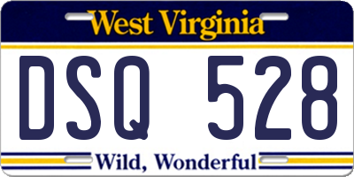 WV license plate DSQ528