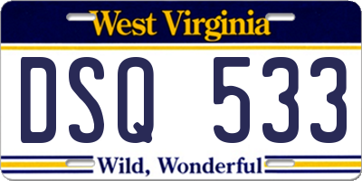 WV license plate DSQ533
