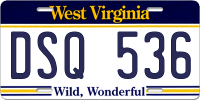 WV license plate DSQ536