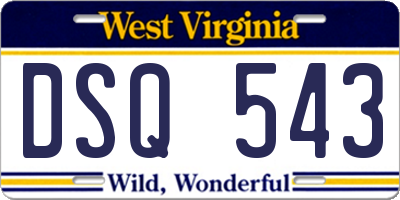 WV license plate DSQ543