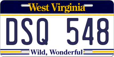 WV license plate DSQ548